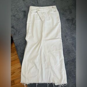 Zara White Denim Maxi Skirt - XS